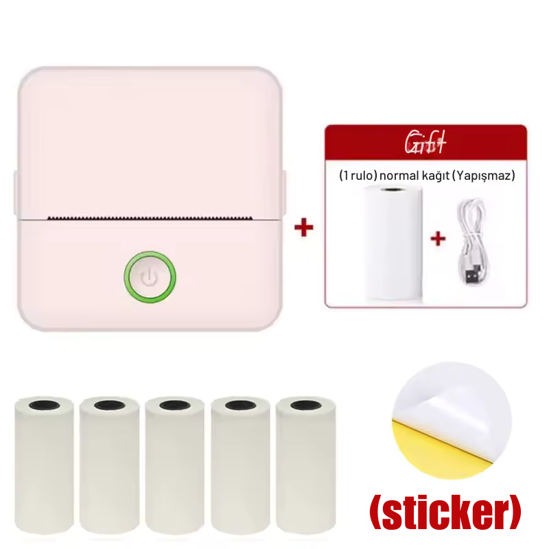 X6 Mini Taşınabilir Termal Yazıcı | Bluetooth Cep Yazıcı, Etiket & Sticker Yazıcı, Mürekkep Gerektirmeyen Termal Fotoğraf ve Not Yazıcı