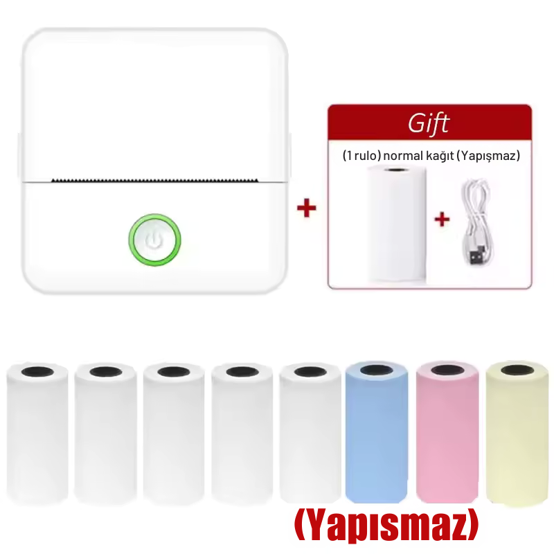 X6 Mini Taşınabilir Termal Yazıcı | Bluetooth Cep Yazıcı, Etiket & Sticker Yazıcı, Mürekkep Gerektirmeyen Termal Fotoğraf ve Not Yazıcı