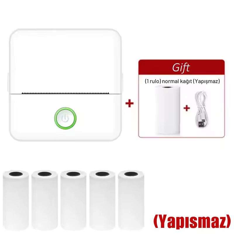 X6 Mini Taşınabilir Termal Yazıcı | Bluetooth Cep Yazıcı, Etiket & Sticker Yazıcı, Mürekkep Gerektirmeyen Termal Fotoğraf ve Not Yazıcı