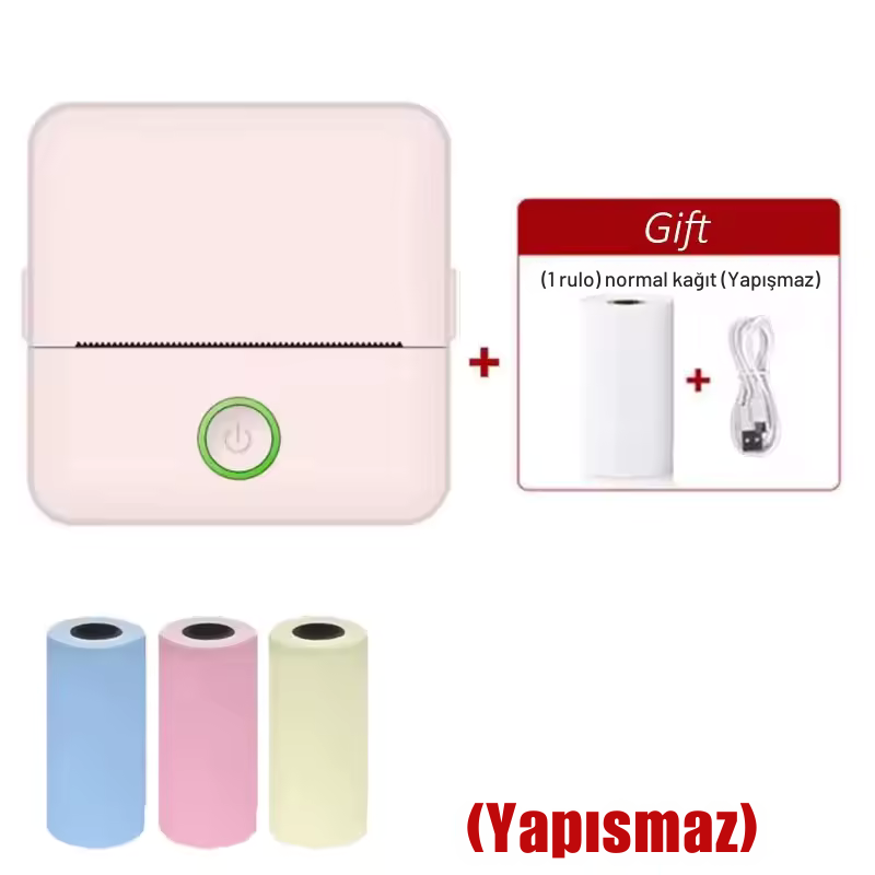 X6 Mini Taşınabilir Termal Yazıcı | Bluetooth Cep Yazıcı, Etiket & Sticker Yazıcı, Mürekkep Gerektirmeyen Termal Fotoğraf ve Not Yazıcı