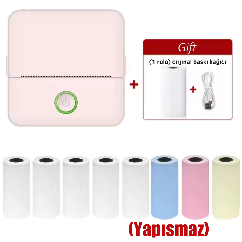 X6 Mini Taşınabilir Termal Yazıcı | Bluetooth Cep Yazıcı, Etiket & Sticker Yazıcı, Mürekkep Gerektirmeyen Termal Fotoğraf ve Not Yazıcı