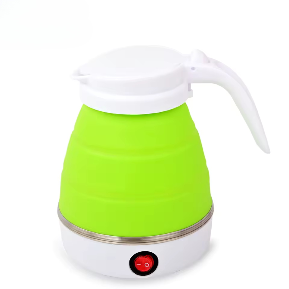 Katlanabilir Elektrikli Kettle 0.6L | Portatif Mini Su Isıtıcı, Seyahat & Ev İçin Silikon Katlanır Çay ve Kahve Isıtıcı (110-220V)