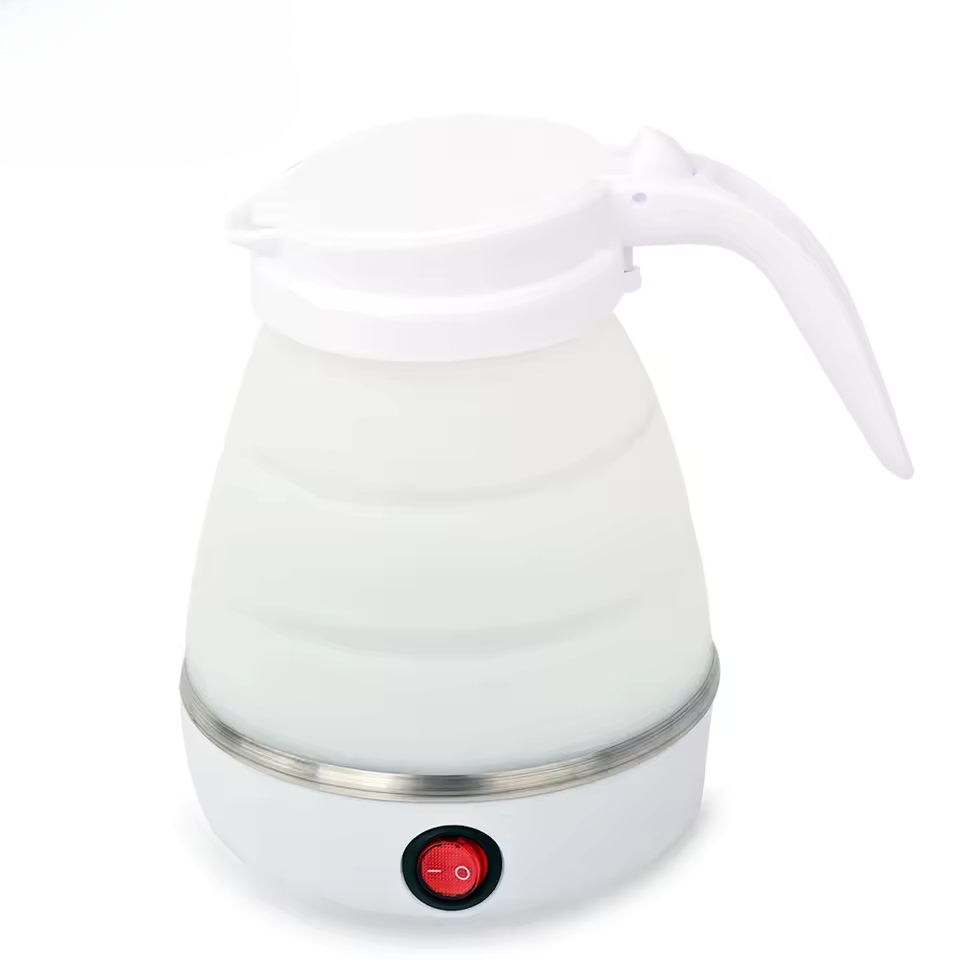 Katlanabilir Elektrikli Kettle 0.6L | Portatif Mini Su Isıtıcı, Seyahat & Ev İçin Silikon Katlanır Çay ve Kahve Isıtıcı (110-220V)