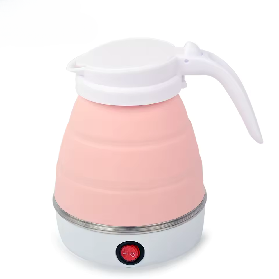 Katlanabilir Elektrikli Kettle 0.6L | Portatif Mini Su Isıtıcı, Seyahat & Ev İçin Silikon Katlanır Çay ve Kahve Isıtıcı (110-220V)