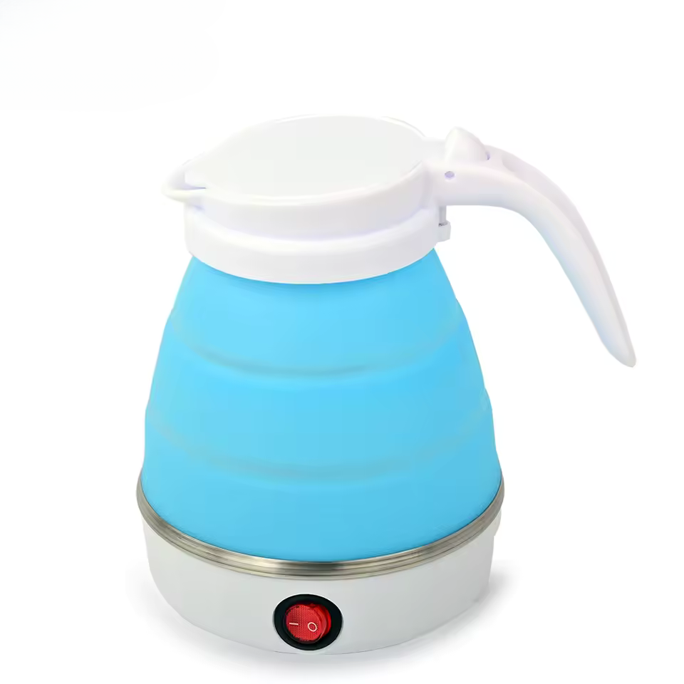 Katlanabilir Elektrikli Kettle 0.6L | Portatif Mini Su Isıtıcı, Seyahat & Ev İçin Silikon Katlanır Çay ve Kahve Isıtıcı (110-220V)