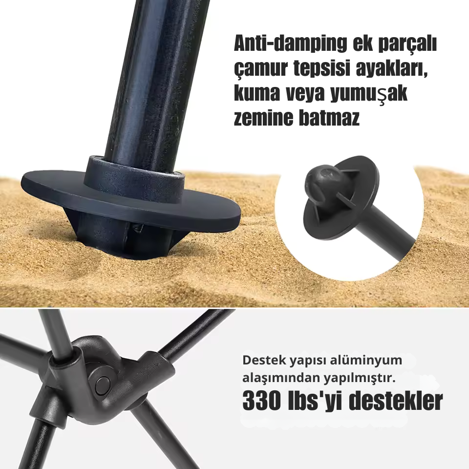 Taşınabilir Katlanır Kamp Sandalyesi – Başlıklı, Hafif Alüminyum Alaşımlı Outdoor & Balıkçı Sandalyesi