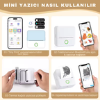 X6 Mini Taşınabilir Termal Yazıcı | Bluetooth Cep Yazıcı, Etiket & Sticker Yazıcı, Mürekkep Gerektirmeyen Termal Fotoğraf ve Not Yazıcı