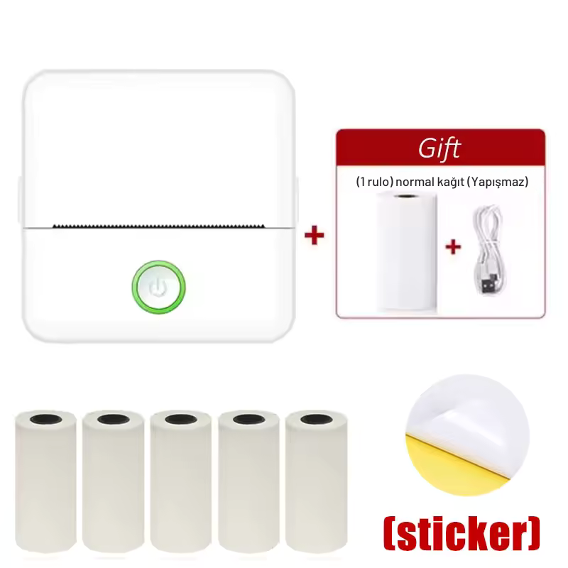 X6 Mini Taşınabilir Termal Yazıcı | Bluetooth Cep Yazıcı, Etiket & Sticker Yazıcı, Mürekkep Gerektirmeyen Termal Fotoğraf ve Not Yazıcı
