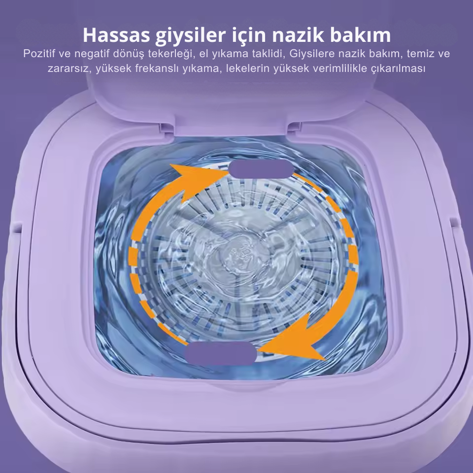 Katlanabilir Mini Çamaşır Makinesi | Portatif Küçük Çamaşır Makinesi, Seyahat & Öğrenci Kullanımı için Otomatik Yıkama