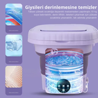 Katlanabilir Mini Çamaşır Makinesi | Portatif Küçük Çamaşır Makinesi, Seyahat & Öğrenci Kullanımı için Otomatik Yıkama