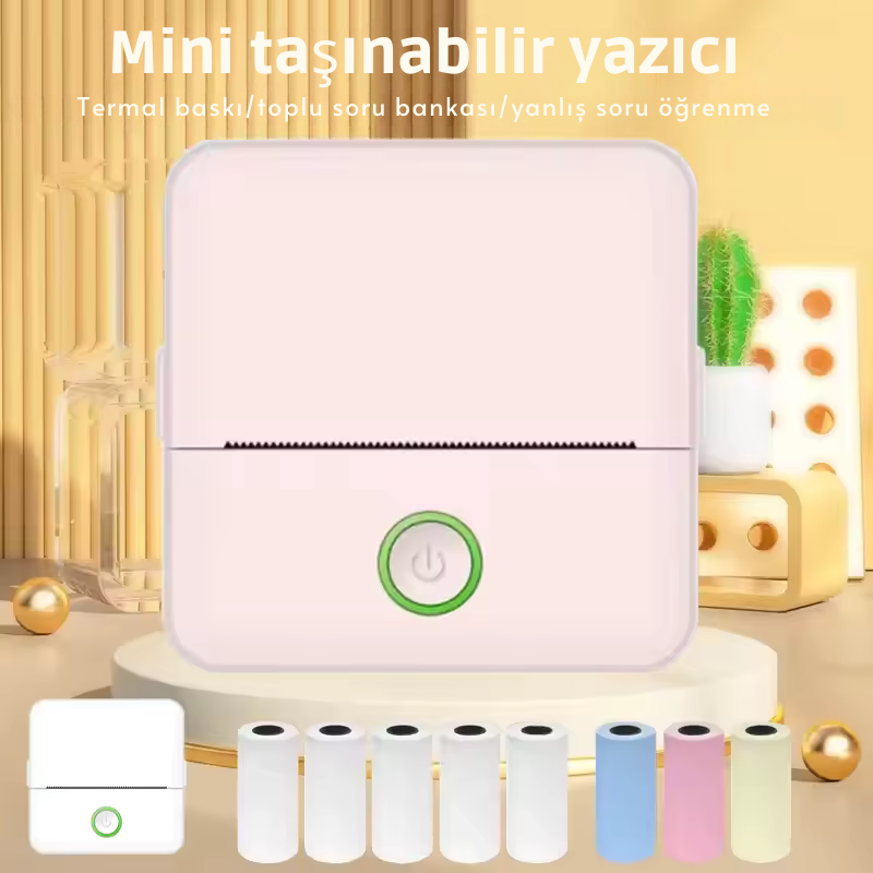 X6 Mini Taşınabilir Termal Yazıcı | Bluetooth Cep Yazıcı, Etiket & Sticker Yazıcı, Mürekkep Gerektirmeyen Termal Fotoğraf ve Not Yazıcı