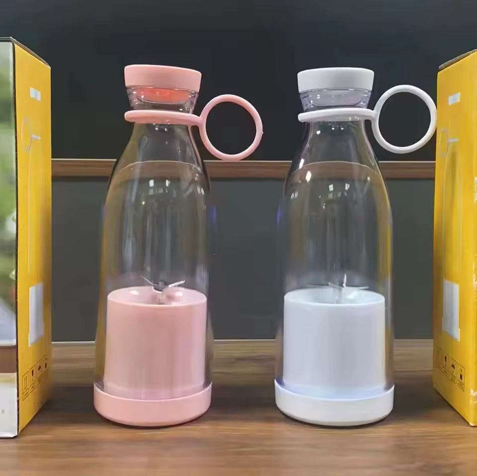 Wireless USB Şarjlı Taşınabilir Blender | 6 Bıçaklı Şarjlı Meyve Sıkacağı, 380ml Mini Juicer, Seyahat & Spor İçin Smoothie Blender