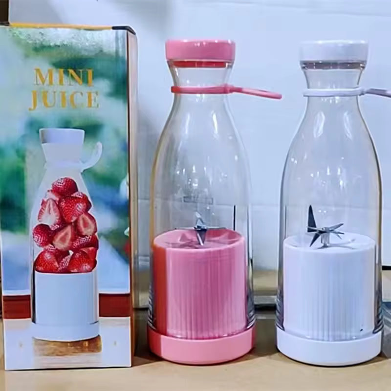 Wireless USB Şarjlı Taşınabilir Blender | 6 Bıçaklı Şarjlı Meyve Sıkacağı, 380ml Mini Juicer, Seyahat & Spor İçin Smoothie Blender