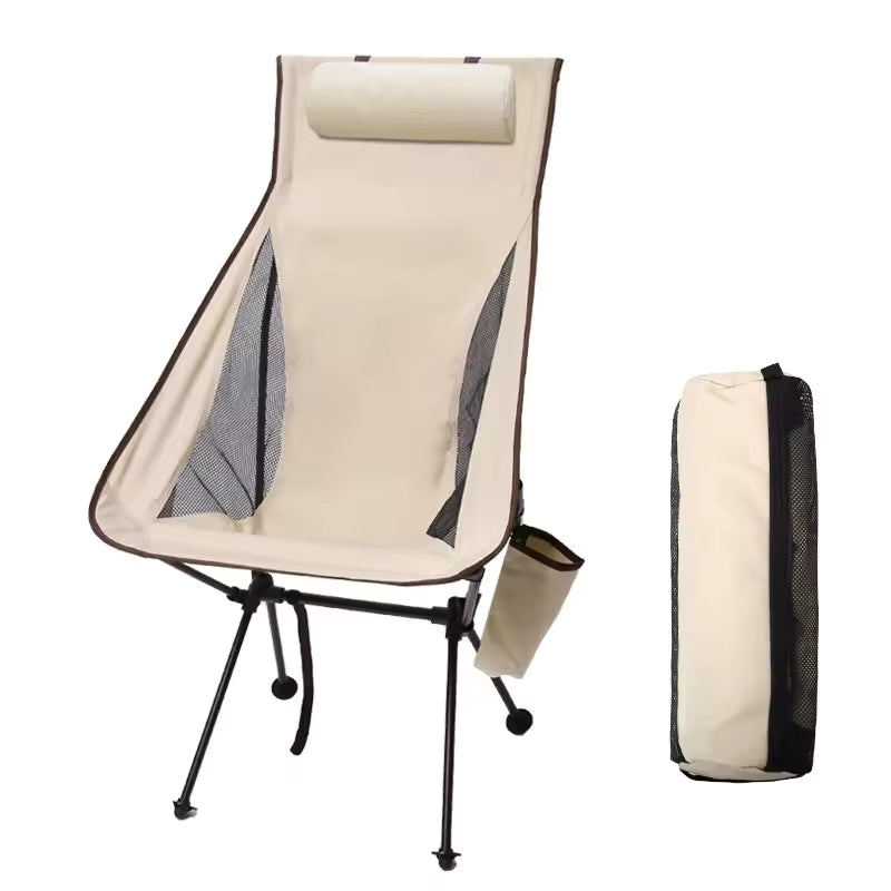 Taşınabilir Katlanır Kamp Sandalyesi – Başlıklı, Hafif Alüminyum Alaşımlı Outdoor & Balıkçı Sandalyesi