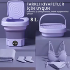 Katlanabilir Mini Çamaşır Makinesi | Portatif Küçük Çamaşır Makinesi, Seyahat & Öğrenci Kullanımı için Otomatik Yıkama